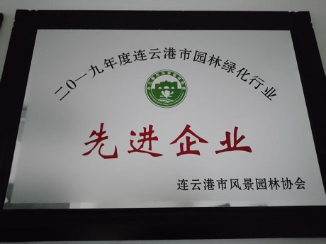 2019年度連云港市園林綠化行業(yè)先進(jìn)企業(yè)